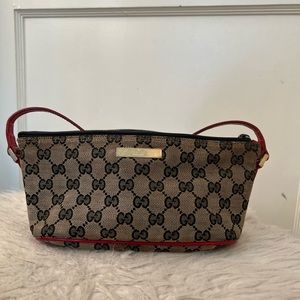 Gucci Canvas Boat Pochette with red trim